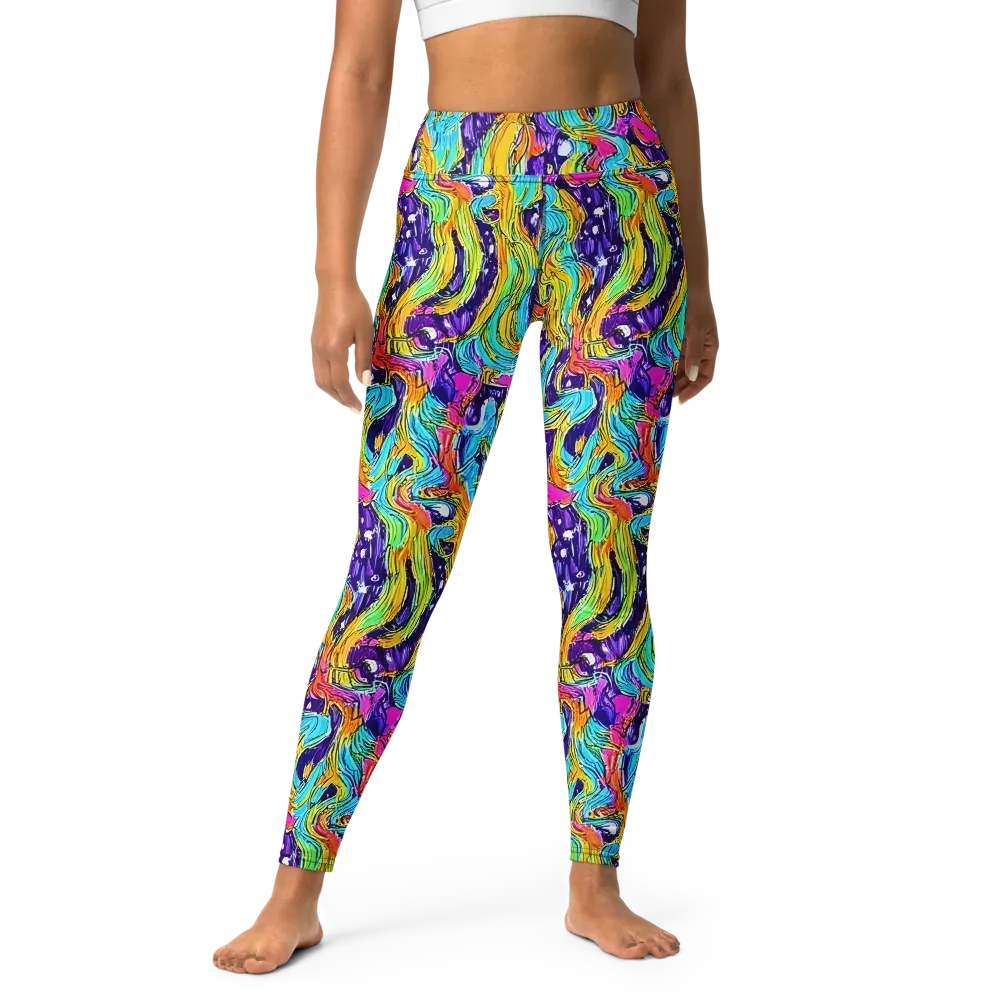 Radiant Frenzy on Yoga Leggings — Front