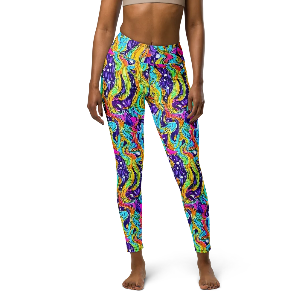 Radiant Frenzy on Yoga Leggings — Front