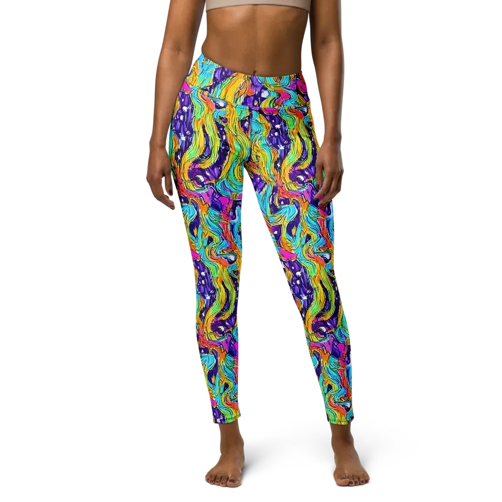 Radiant Frenzy on Yoga Leggings — Front