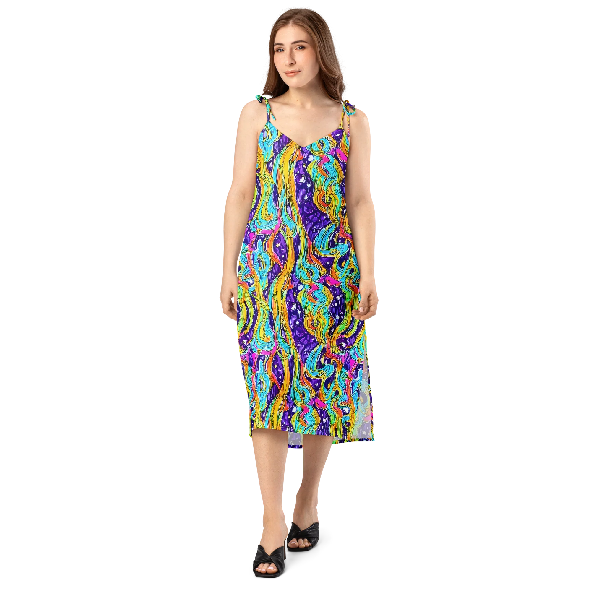 Radiant Frenzy on Slip Dress — Front