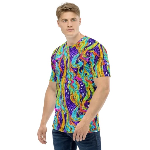Radiant Frenzy on a Men's Crew Neck T-Shirt