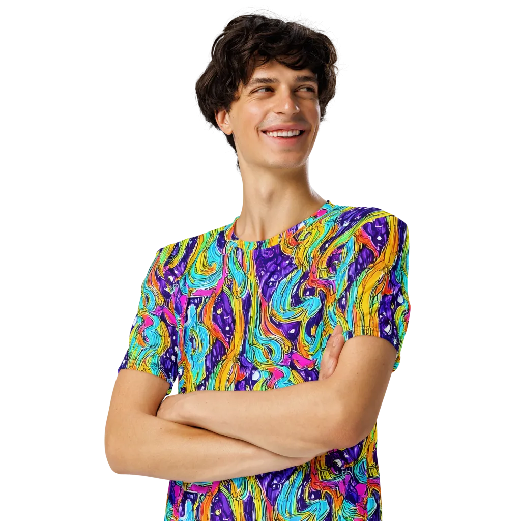Radiant Frenzy on Men's Crew Neck T-Shirt — Left Front