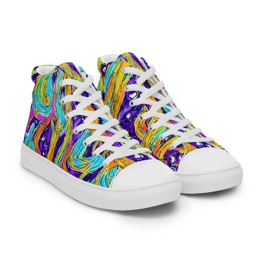 Radiant Frenzy on a Men's High Top Canvas Shoes