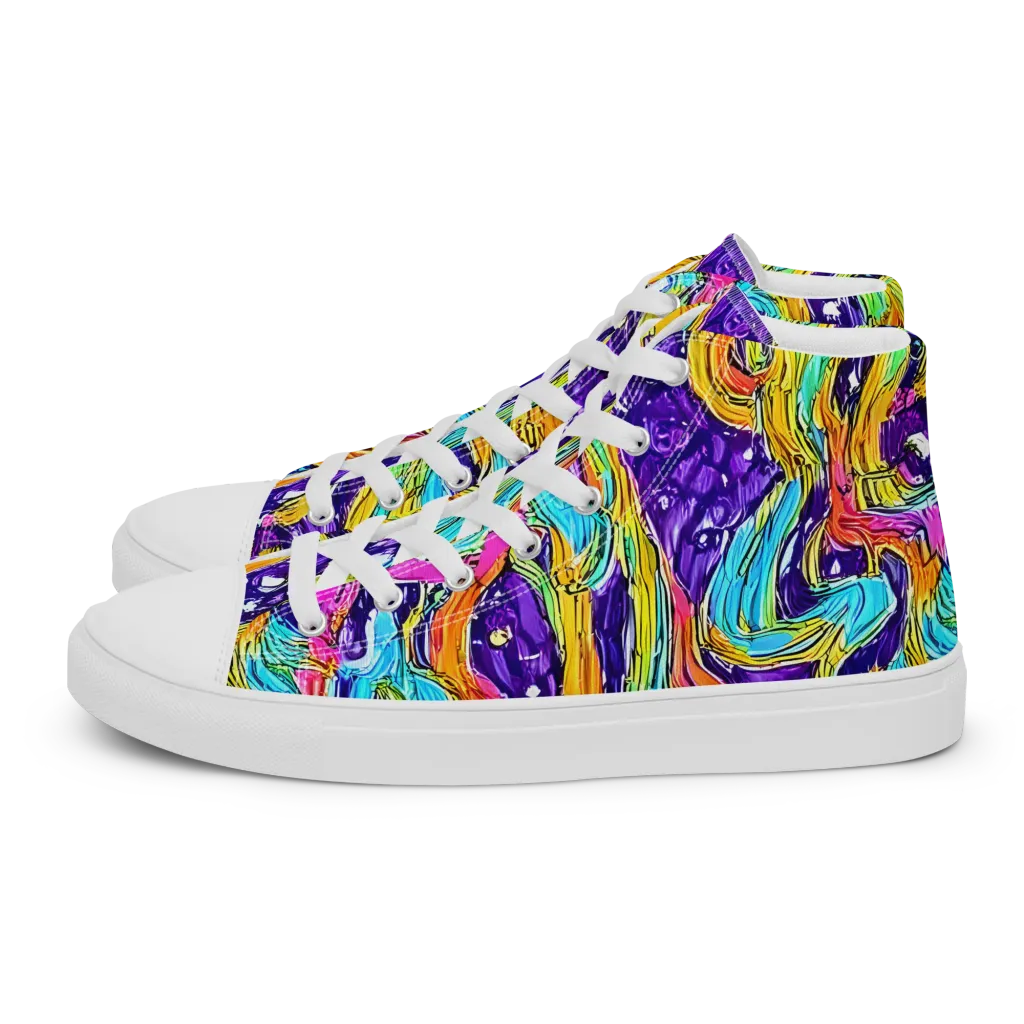 Radiant Frenzy on Men's High Top Canvas Shoes — Left