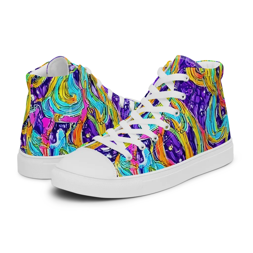 Radiant Frenzy on Men's High Top Canvas Shoes — Left