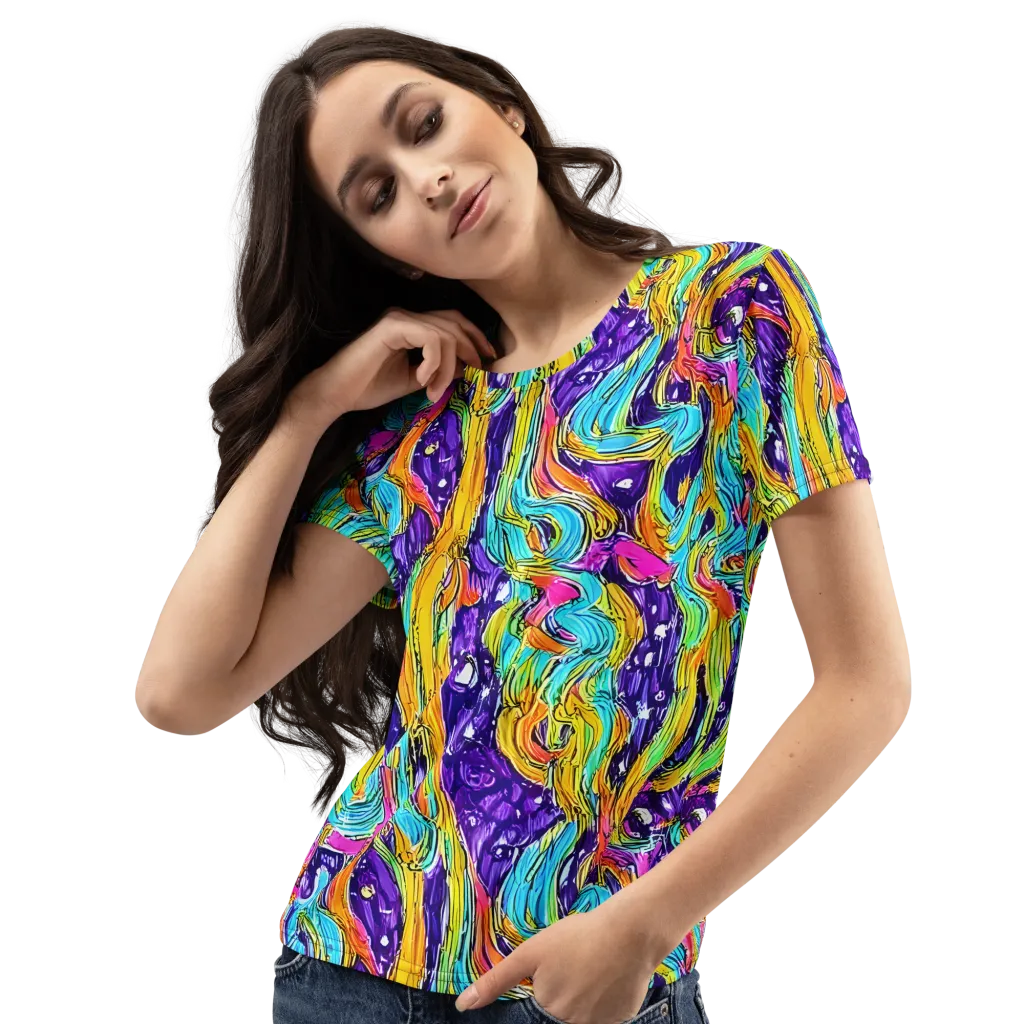 Radiant Frenzy on Women's Crew Neck T-Shirt — Left Front