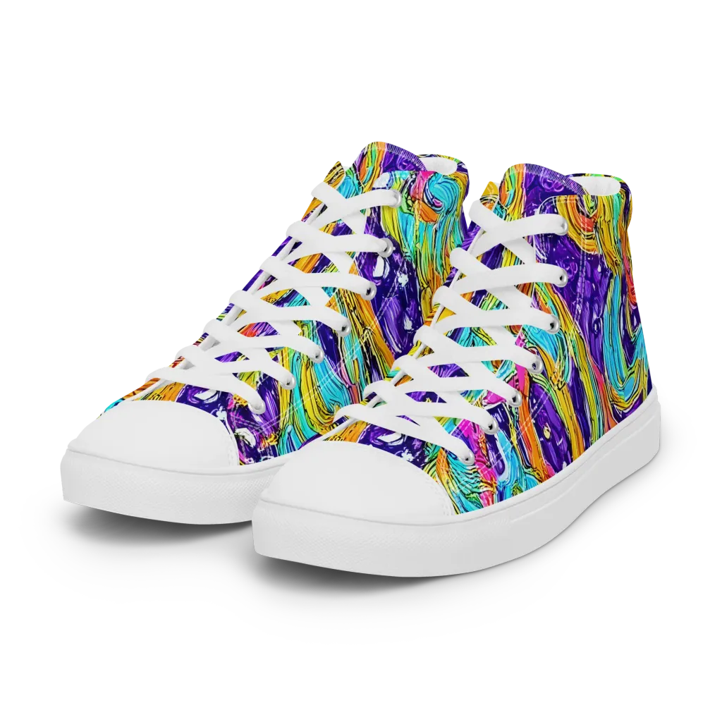 Radiant Frenzy on Women's High Top Canvas Shoes — Left Front