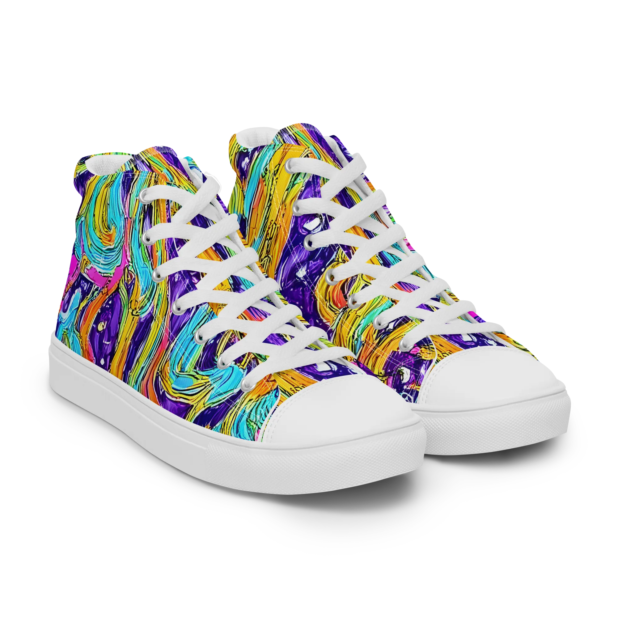 Radiant Frenzy on Women's High Top Canvas Shoes — Right Front