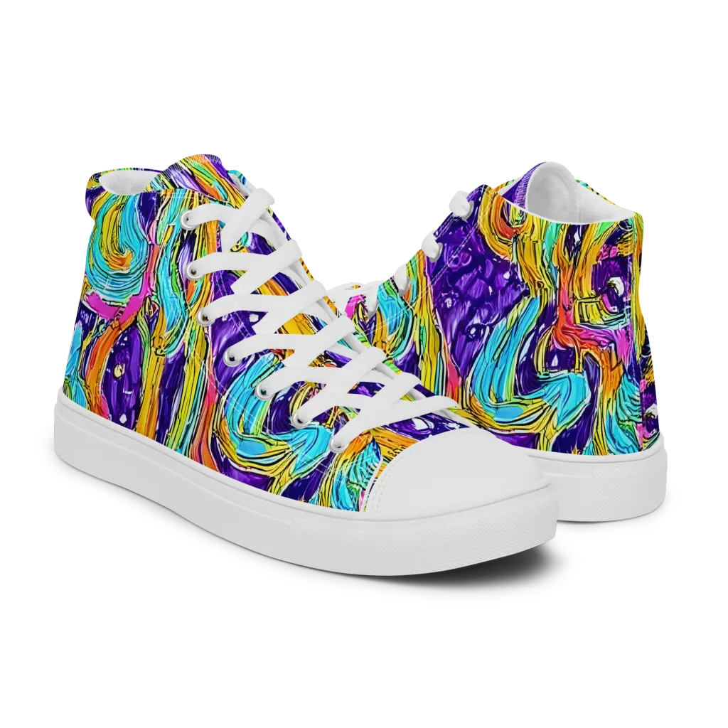 Radiant Frenzy on Women's High Top Canvas Shoes — Right