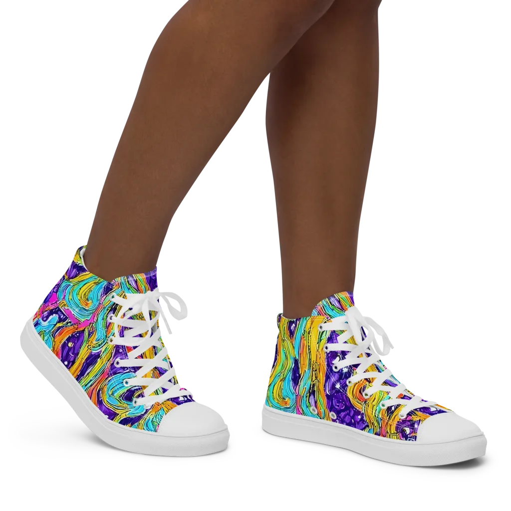 Radiant Frenzy on Women's High Top Canvas Shoes — Right