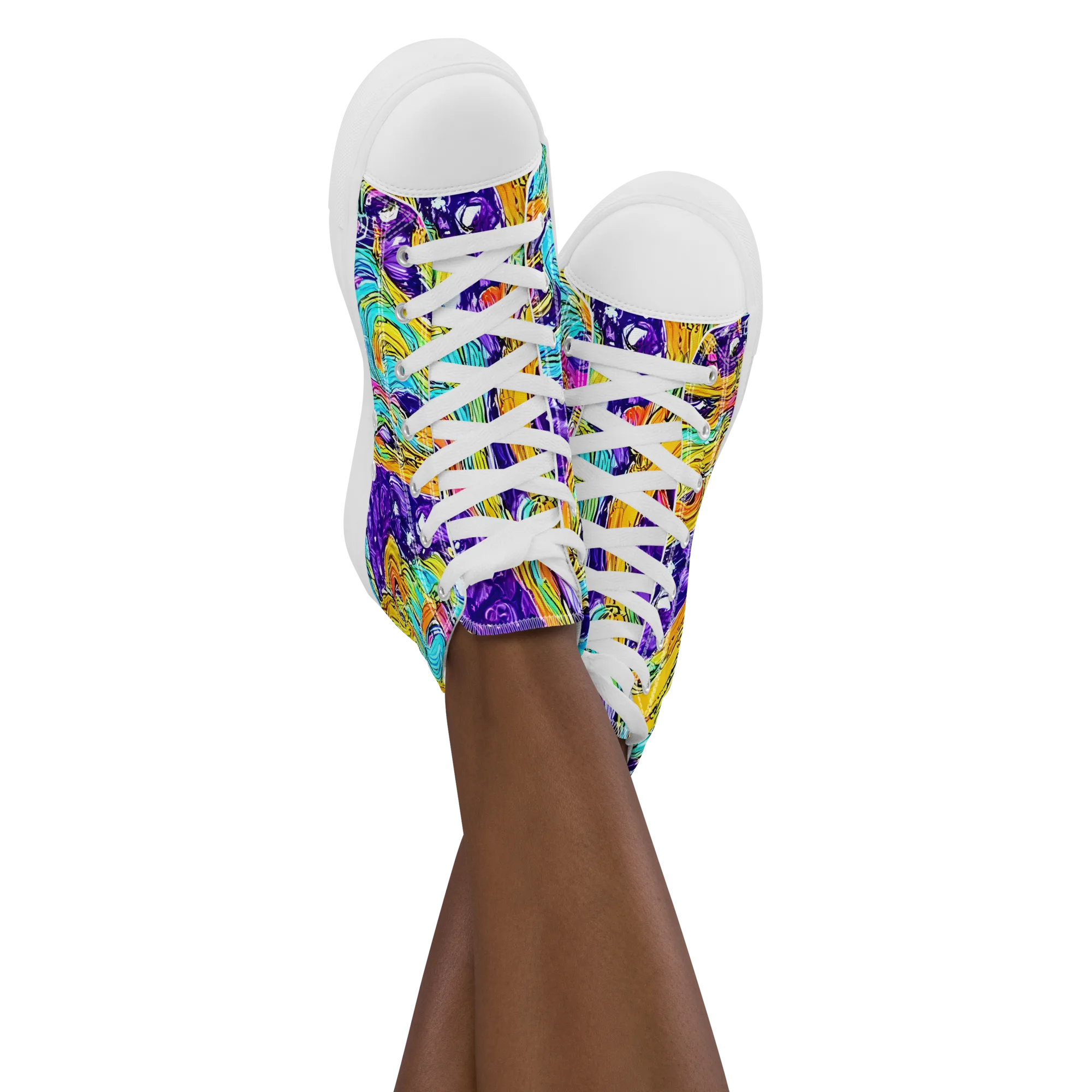 Radiant Frenzy on Women's High Top Canvas Shoes — Front