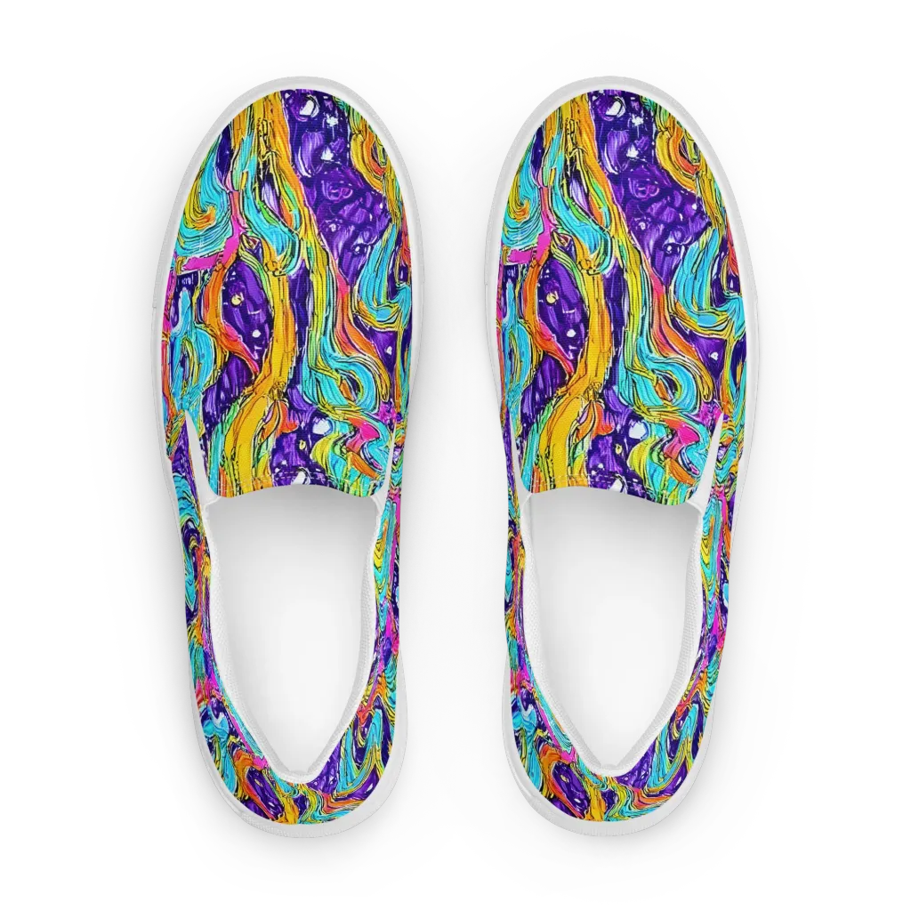 Radiant Frenzy on Men's Slip-On Canvas Shoes — Front