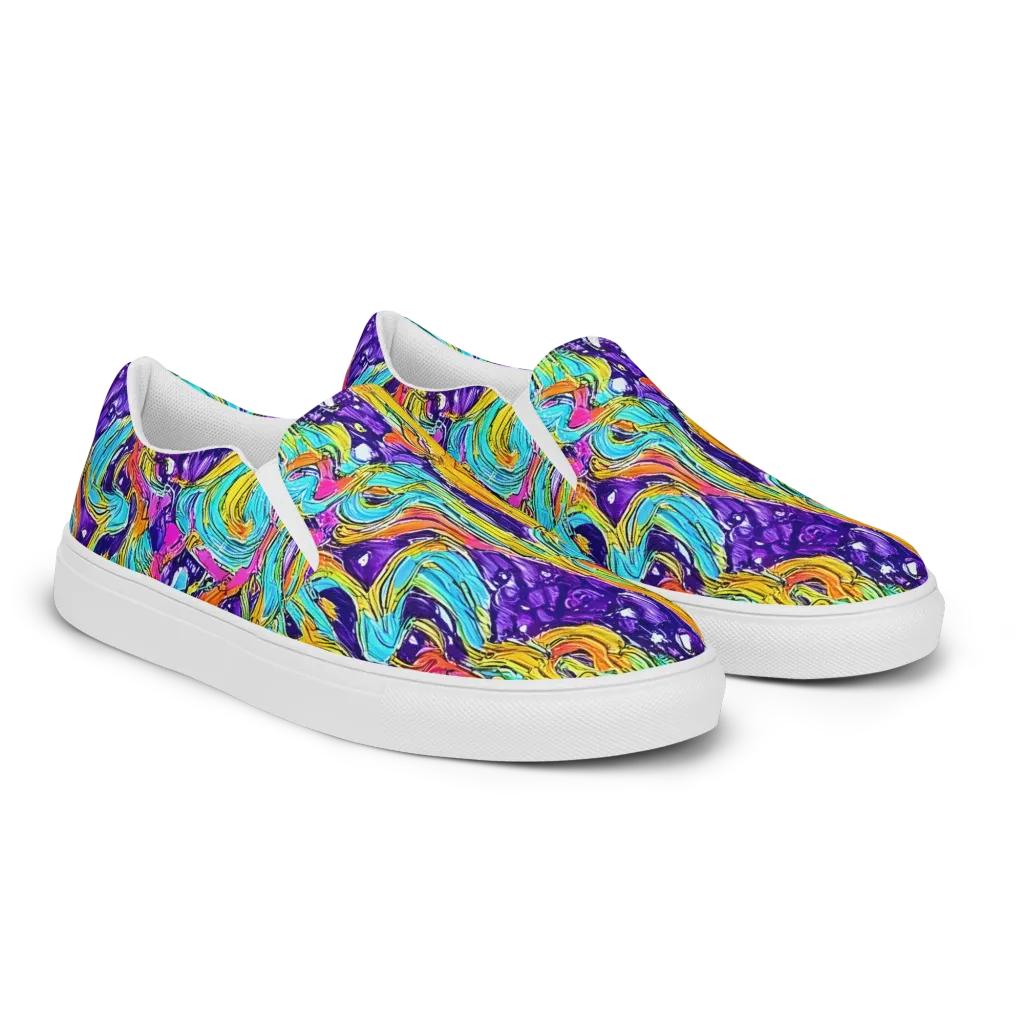Radiant Frenzy on Men's Slip-On Canvas Shoes — Right Front