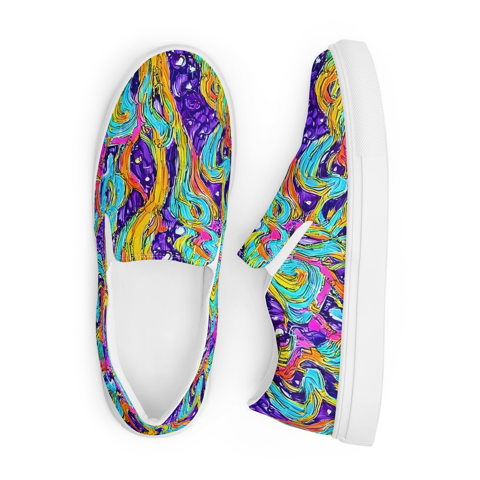 Radiant Frenzy on Men's Slip-On Canvas Shoes — Front