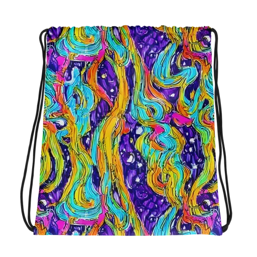 Radiant Frenzy on a Drawstring Bag