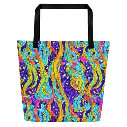 Radiant Frenzy on a Large Tote Bag W/ Pocket