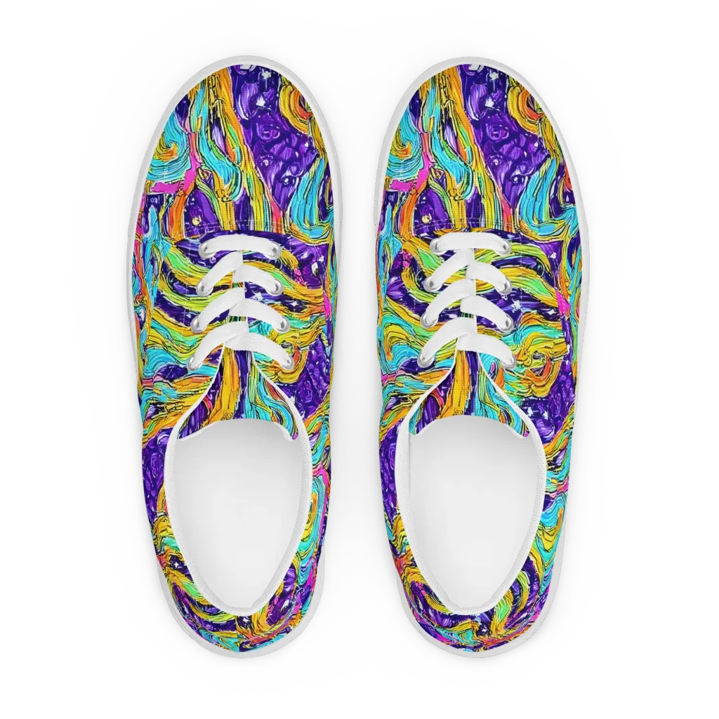 Radiant Frenzy on Men's Lace-Up Canvas Shoes — Front