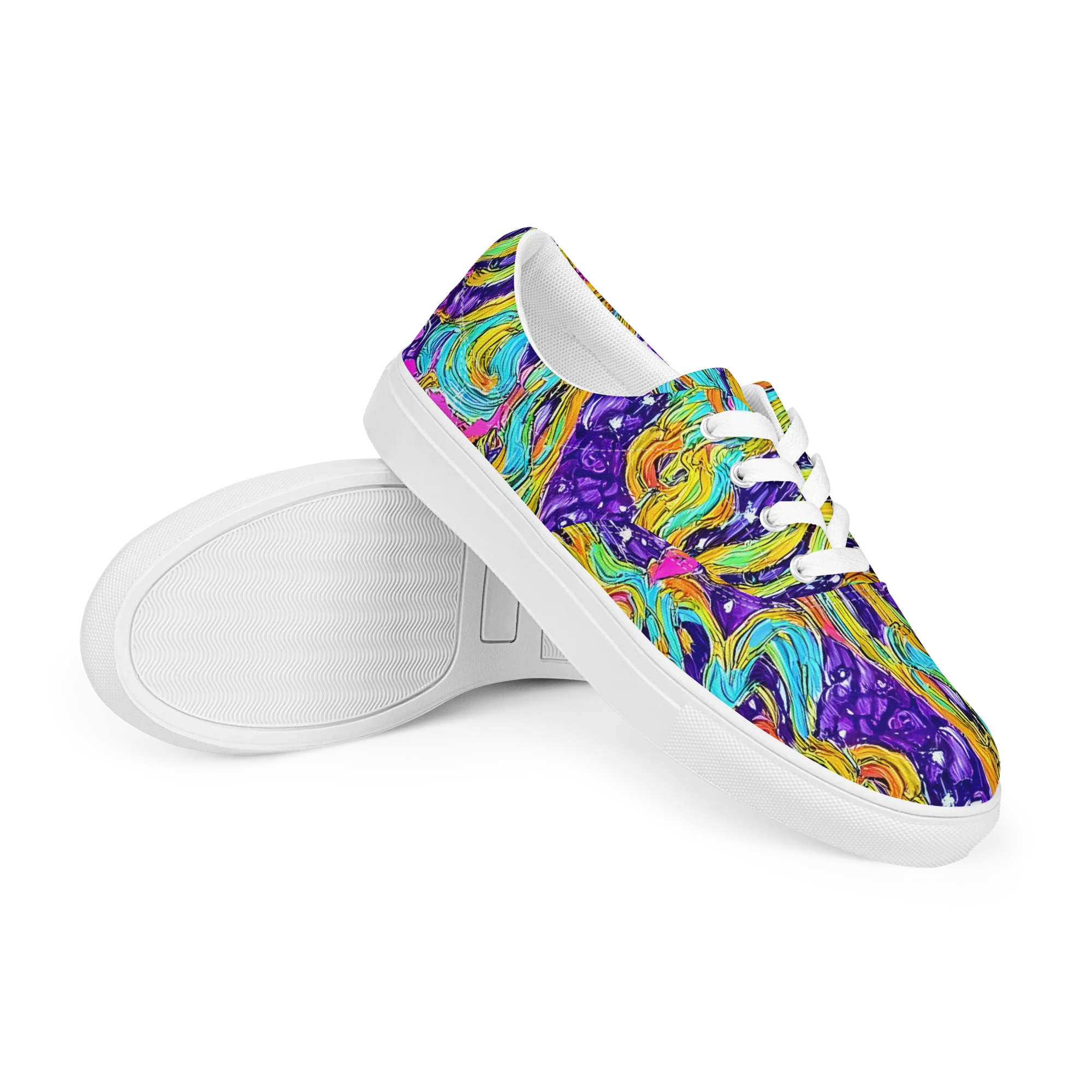 Radiant Frenzy on Men's Lace-Up Canvas Shoes — Right Front