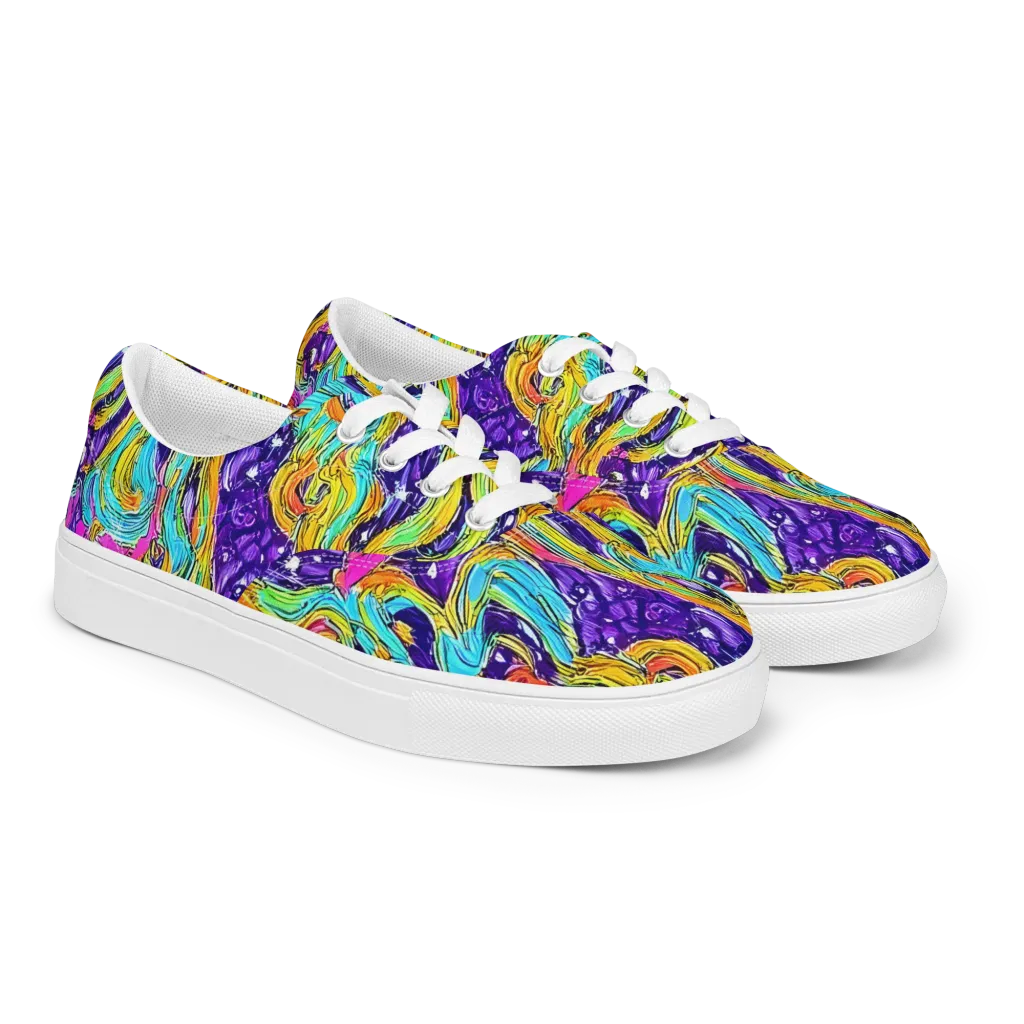 Radiant Frenzy on Men's Lace-Up Canvas Shoes — Right Front