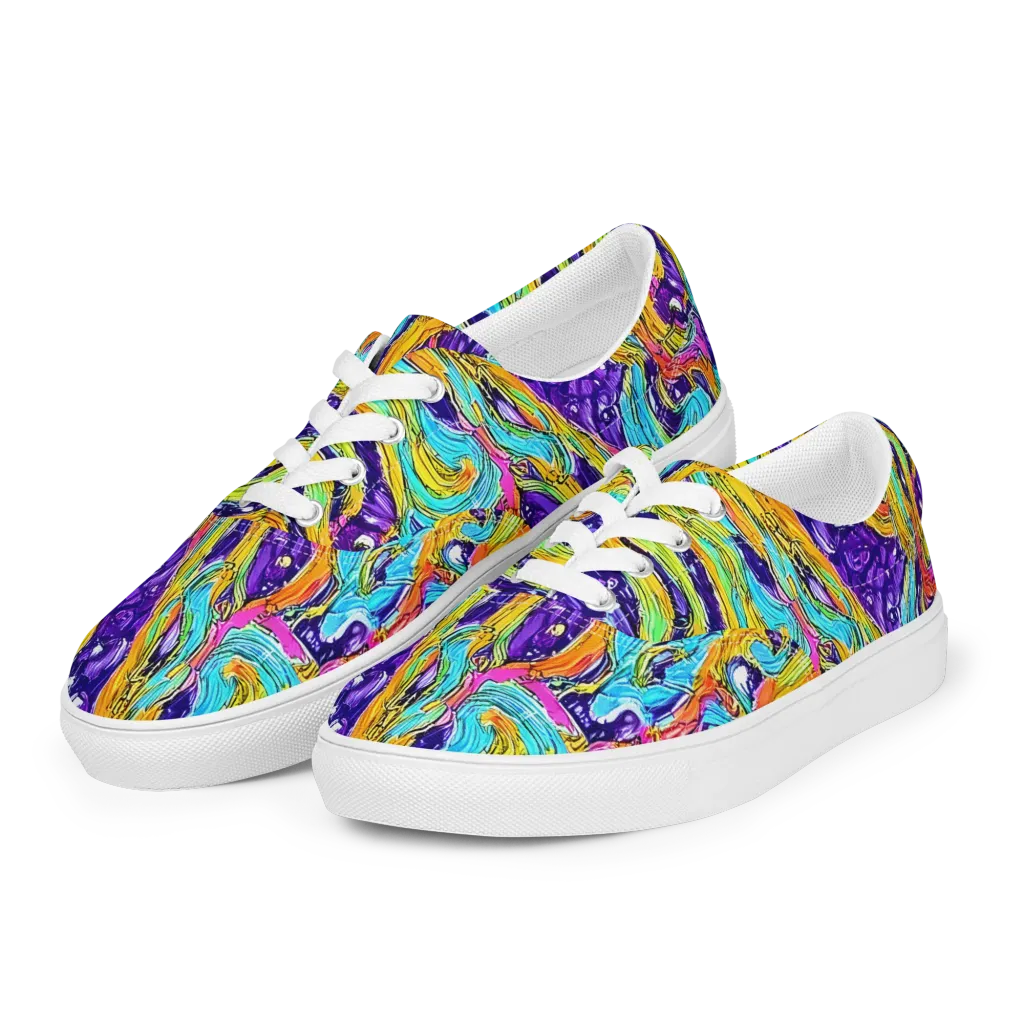 Radiant Frenzy on Men's Lace-Up Canvas Shoes — Left Front