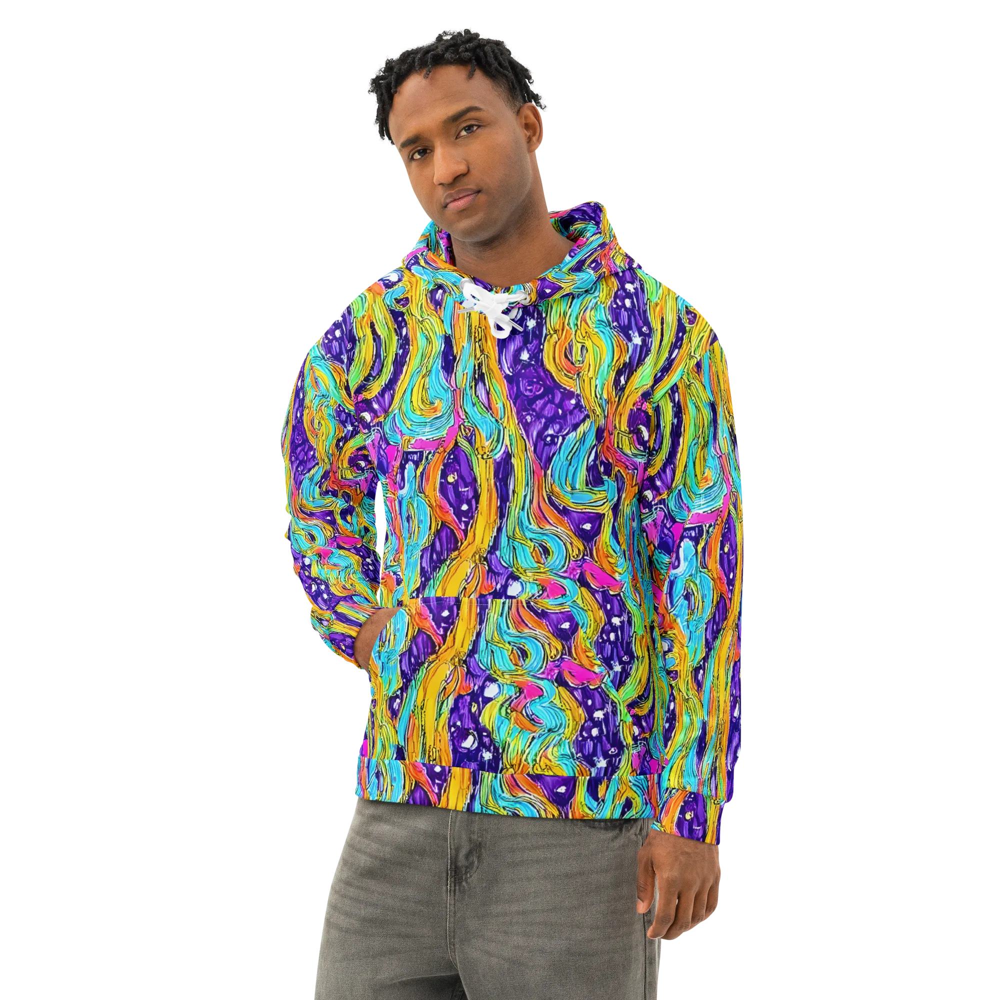 Radiant Frenzy on Cotton Hoodie — Left Front