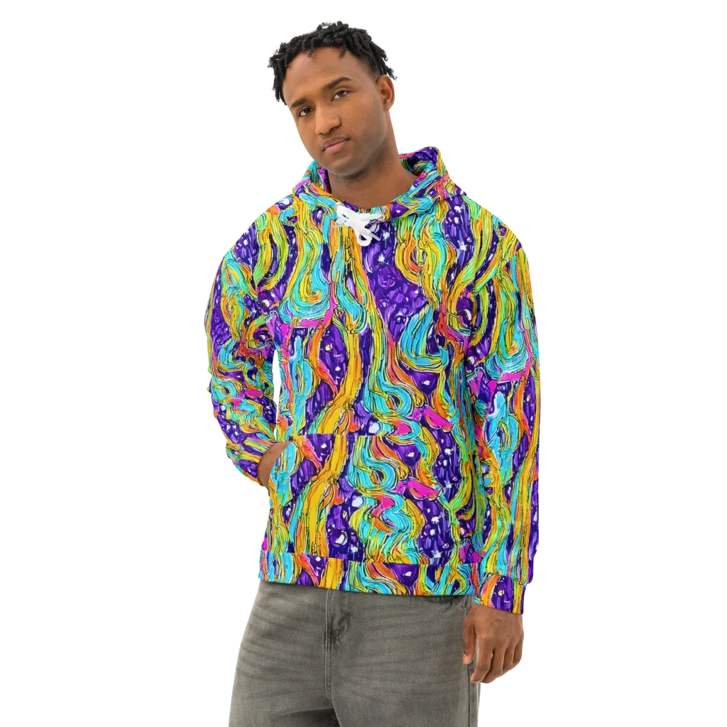 Radiant Frenzy on Cotton Hoodie — Left Front