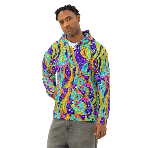 Radiant Frenzy on a Cotton Hoodie