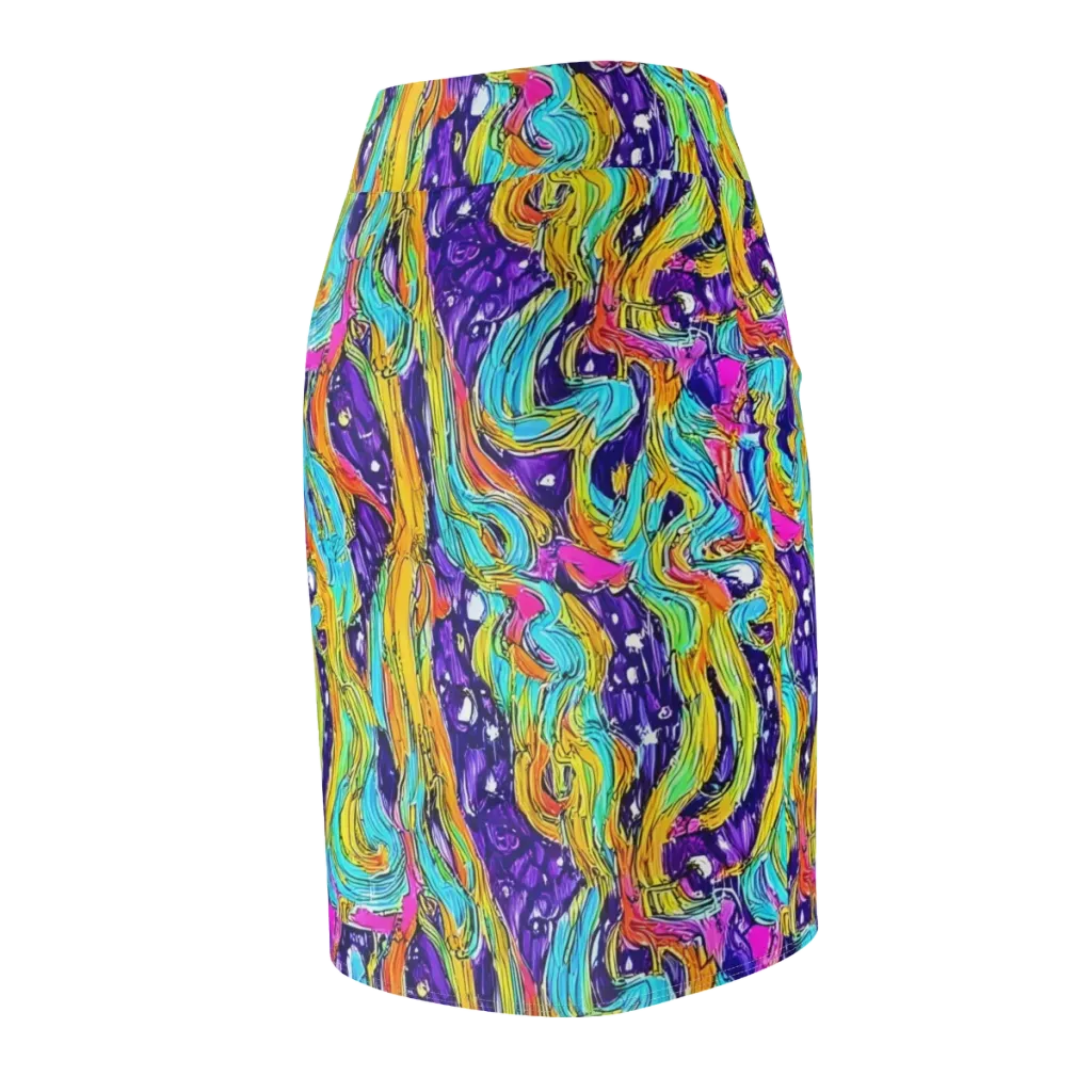 Radiant Frenzy on Pencil Skirt — Back Side