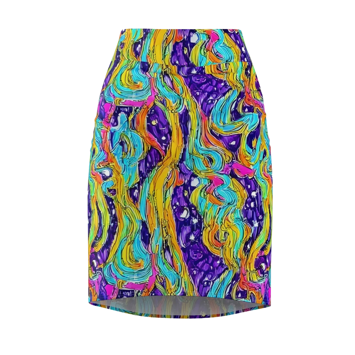 Radiant Frenzy on Pencil Skirt — Front