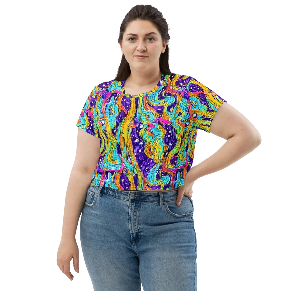 Radiant Frenzy on Crop Tee — Front