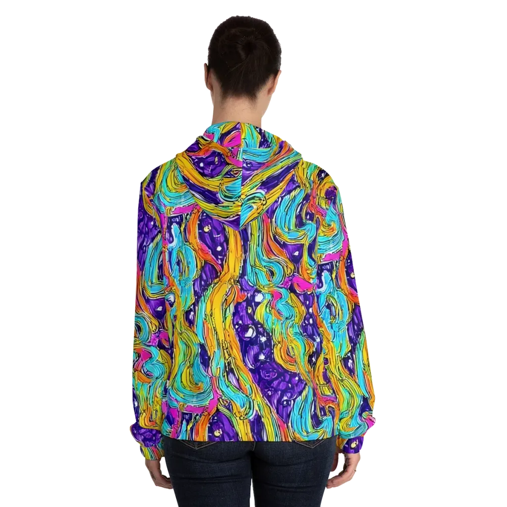 Radiant Frenzy on Women's Full-Zip Hoodie — Back On Person