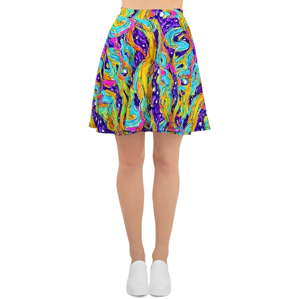 Radiant Frenzy on Skater Skirt — Front