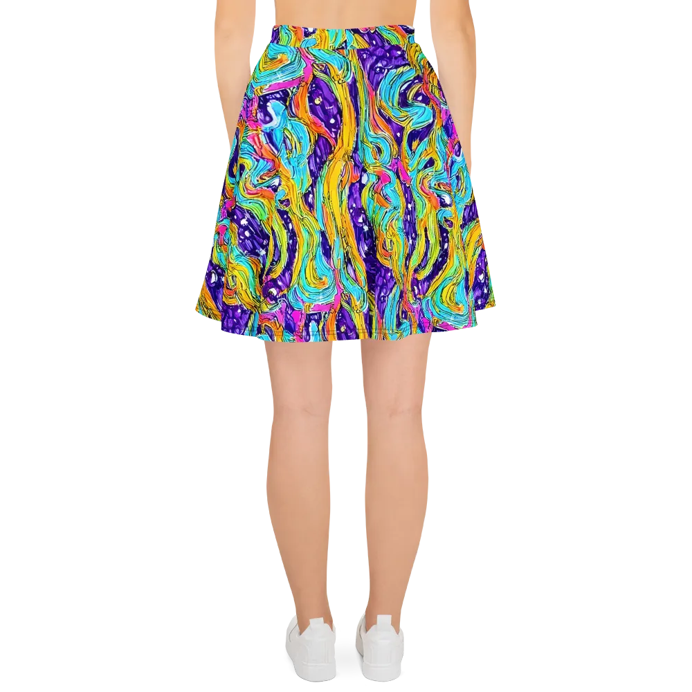 Radiant Frenzy on Skater Skirt — Back