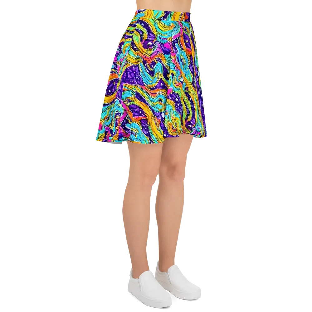 Radiant Frenzy on Skater Skirt — Right