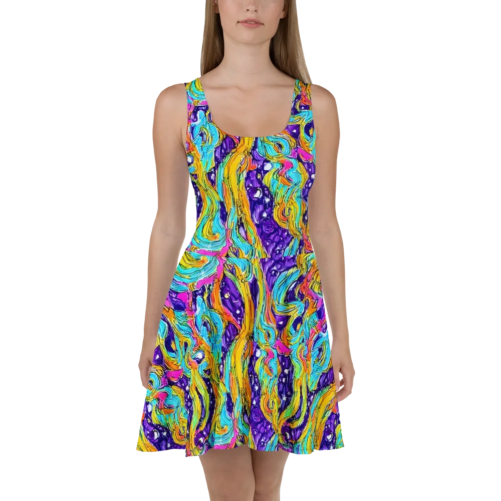 Radiant Frenzy on Skater Dress — Front