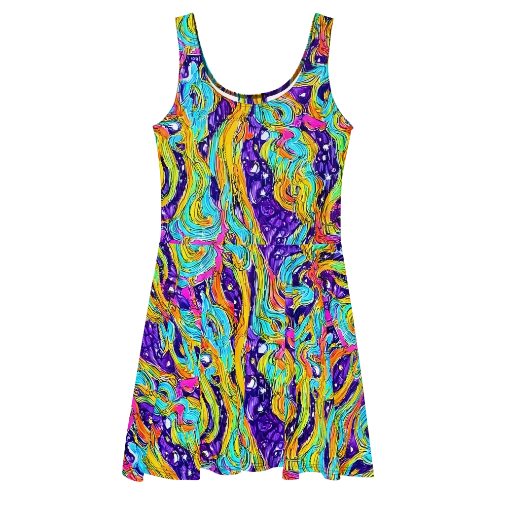 Radiant Frenzy on Skater Dress — Front