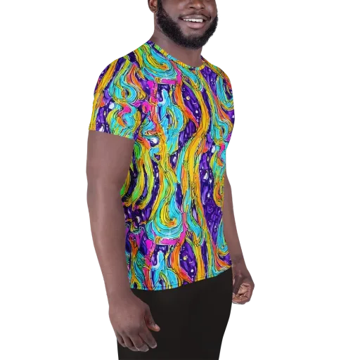 Radiant Frenzy on a Men's Athletic T-Shirt