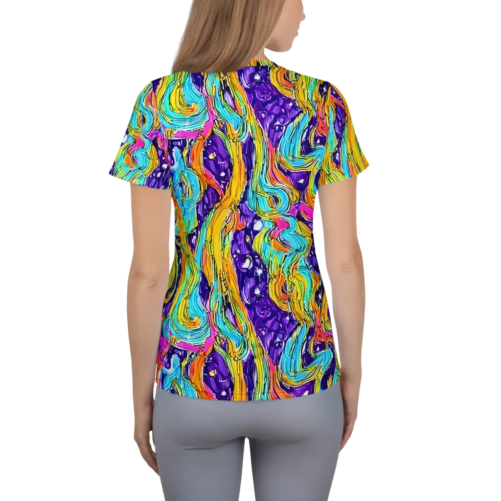 Radiant Frenzy on Women's Athletic T-Shirt — Back