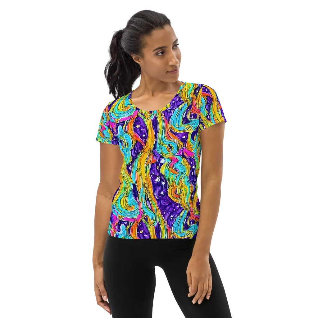 Radiant Frenzy on Women's Athletic T-Shirt — Front