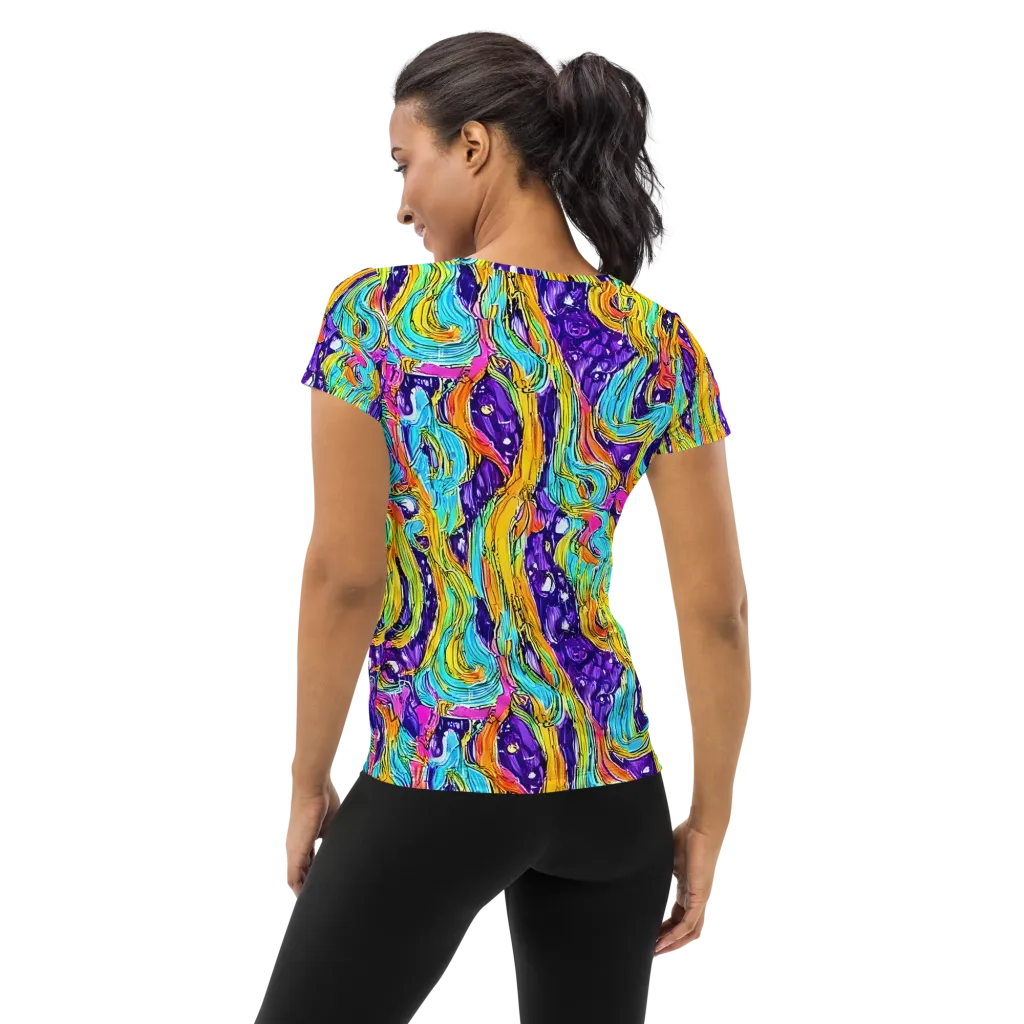 Radiant Frenzy on Women's Athletic T-Shirt — Back