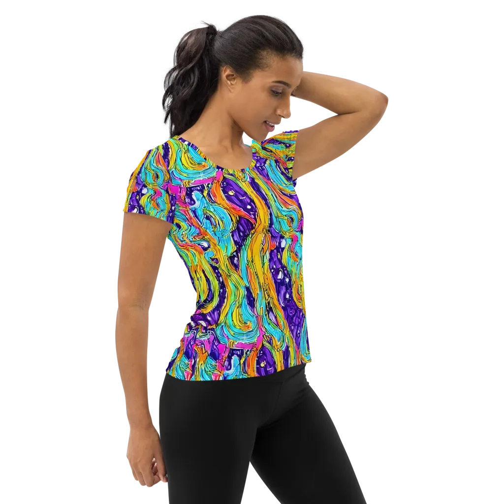 Radiant Frenzy on Women's Athletic T-Shirt — Right