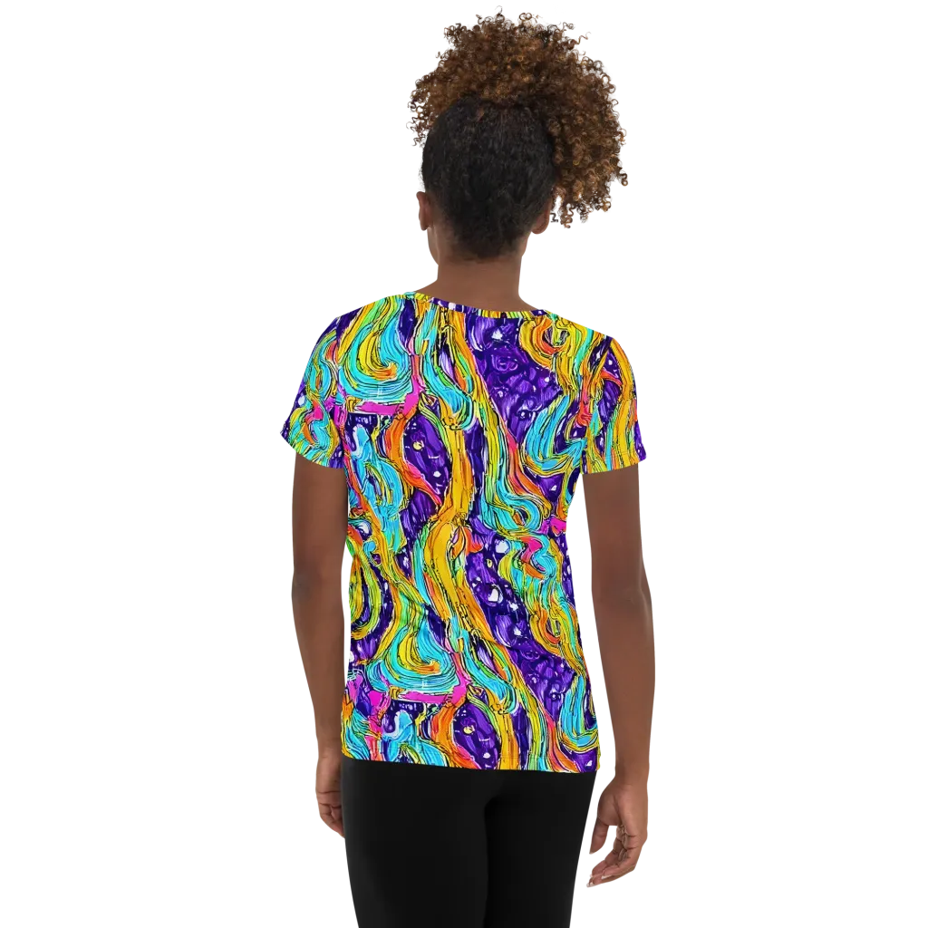 Radiant Frenzy on Women's Athletic T-Shirt — Back