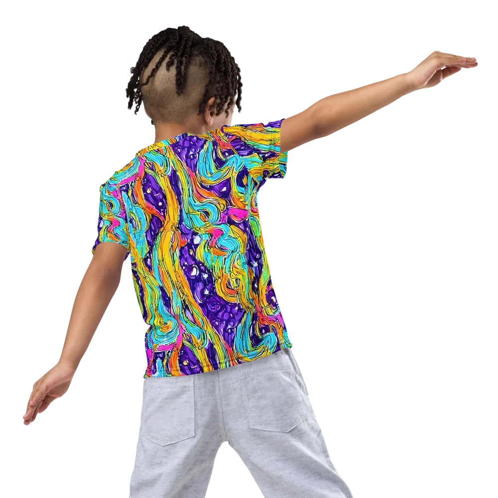 Radiant Frenzy on Kids Crew Neck T-Shirt — Back
