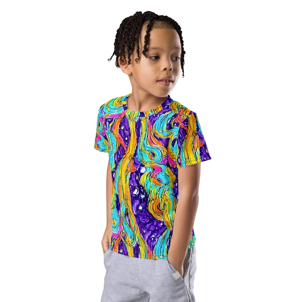 Radiant Frenzy on Kids Crew Neck T-Shirt — Left Front