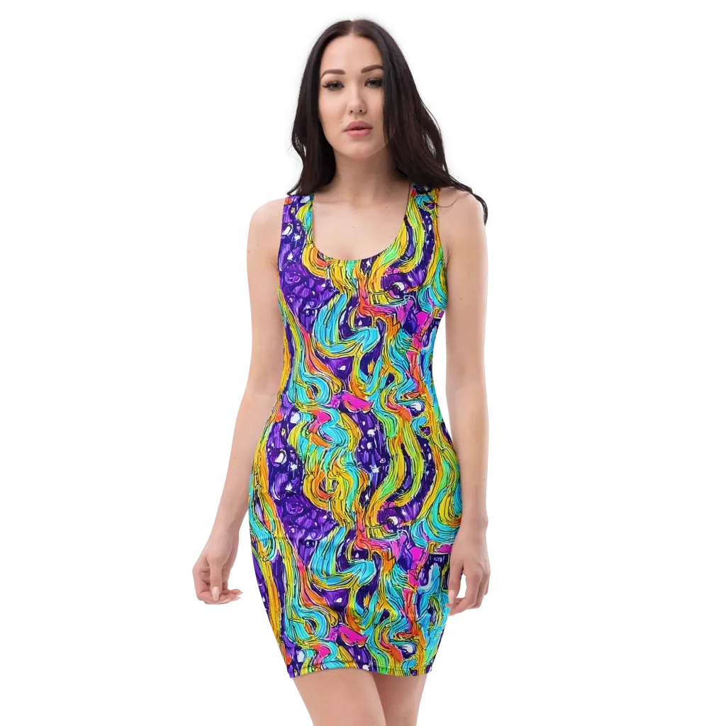 Radiant Frenzy on Bodycon Dress — Front