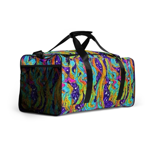 Radiant Frenzy on a Duffle Bag