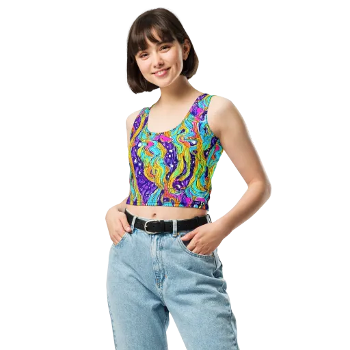 Radiant Frenzy on a Crop Top