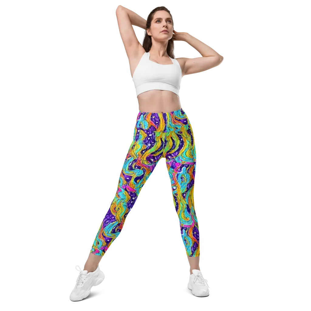 Radiant Frenzy on Leggings with Pockets — Front