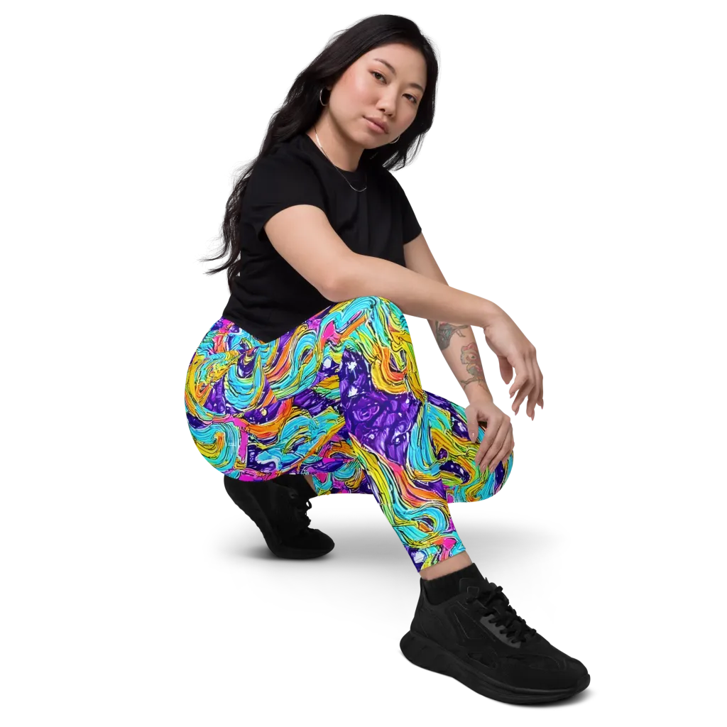 Radiant Frenzy on Leggings with Pockets — Right Front