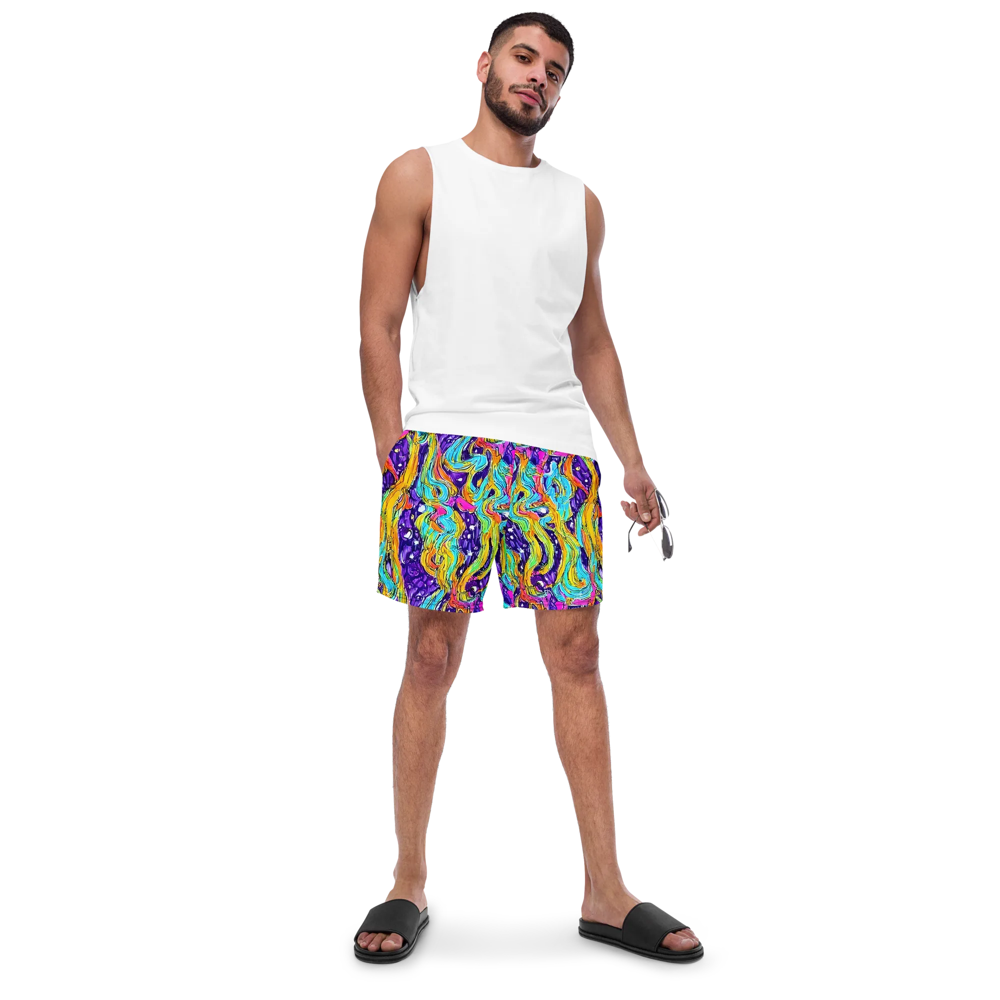 Radiant Frenzy on Swim Trunks — Front